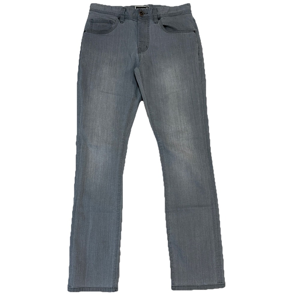 Travis Mathew Jeans Mens 30x31 Gray Regular Straight Light Wash Stretch Denim